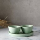 Mint Matte Charm Set of 1 Quarter Plate and 2 Bowls