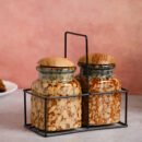 Earthstone Marble Pickle Jar Set of 2 Jars