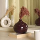 Crimson Aura Ceramic Vase - Balloon Shaped Ceramic Vase