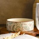 Blossom Harmony Ceramic Serving Bowl with Wooden Stand