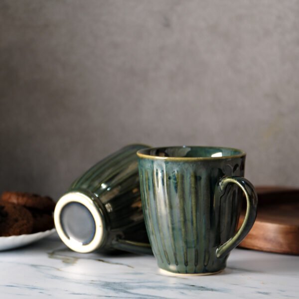 Emerald Gleam Mug Set of 2 Mugs(Metallic Green) - Image 5