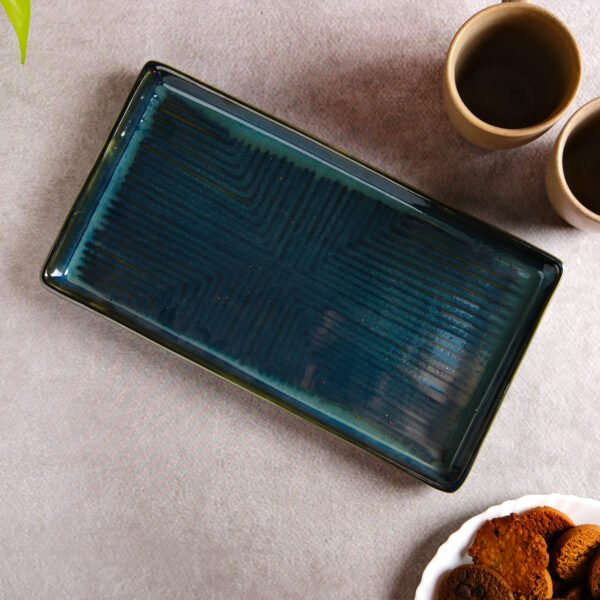 Steel Blue Elegance Serving Dish