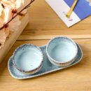 Duck Blue Cascade Bowl & Tray Set - 2 Bowls and 1 Tray