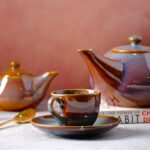 Aurora Bliss Tea Set  - 6 Cups & Saucer, Tea Kettle Pot, Milk Pot, Sugar Pot | 1100ml Teapot, 350ml Milk Pot, 350ml Sugar Pot, 150ml Cups
