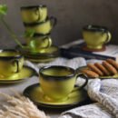 Citrus Eclipse Cup & Saucer Set of 6 Cups & Saucer