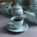 Turquoise Serenade Tea Set - 6 Cups & Saucer, Tea Kettle Pot, Milk Pot, Sugar Pot