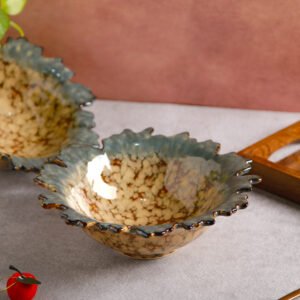 Marbled Earth Soup Platters Set of 2 - Elegant & Durable Serveware Online at Harmiche