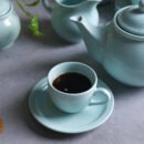 Turquoise Serenade Tea Set - 6 Cups & Saucer, Tea Kettle Pot, Milk Pot, Sugar Pot