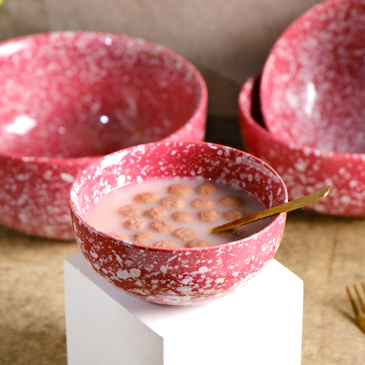 Blush Cascade Serving Bowl Set of 4 Bowls | 7 Inches, 6 Inches, 5.5 Inches, and 4.5 Inches (1300ml, 850ml, 550ml, and 350ml)