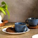 Azure Elegance Embossed Cup Set of 2 Cups