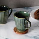 Emerald Gleam Mug Set of 2 Mugs(Metallic Green)