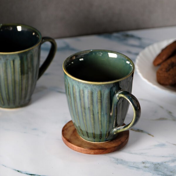 Emerald Gleam Mug Set of 2 Mugs(Metallic Green) - Image 3