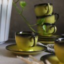 Citrus Eclipse Cup & Saucer Set of 6 Cups & Saucer