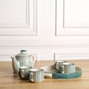 Verdant Stripes Tea Set – Elegant Ceramic Tea Set for Modern Living