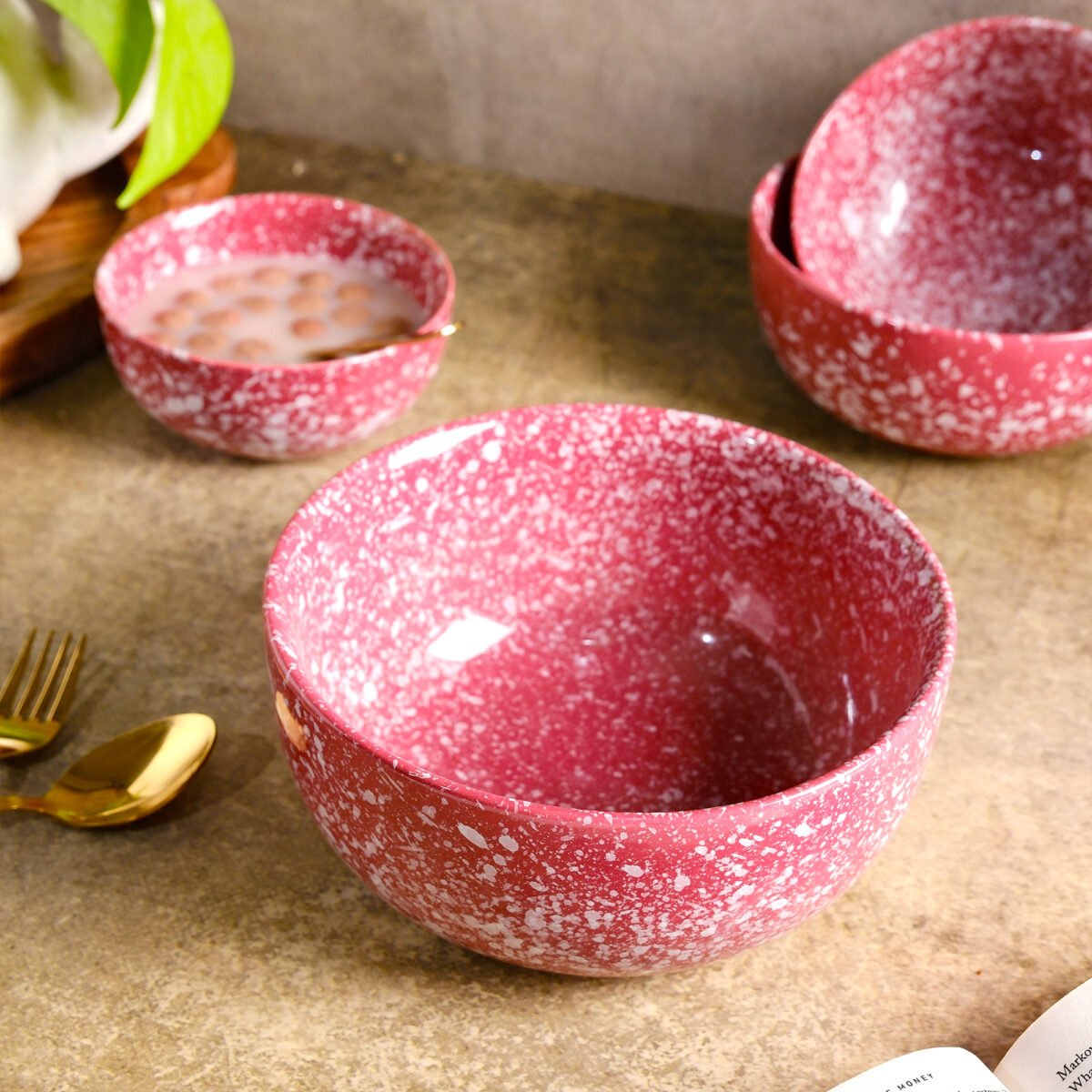 Blush Cascade Serving Bowl Set of 4 Bowls | 7 Inches, 6 Inches, 5.5 Inches, and 4.5 Inches (1300ml, 850ml, 550ml, and 350ml)