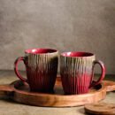 Crimson Glow Dual-Tone Mug Set of 2