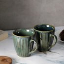 Emerald Gleam Mug Set of 2 Mugs(Metallic Green)