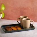 Steel Blue Elegance Serving Dish