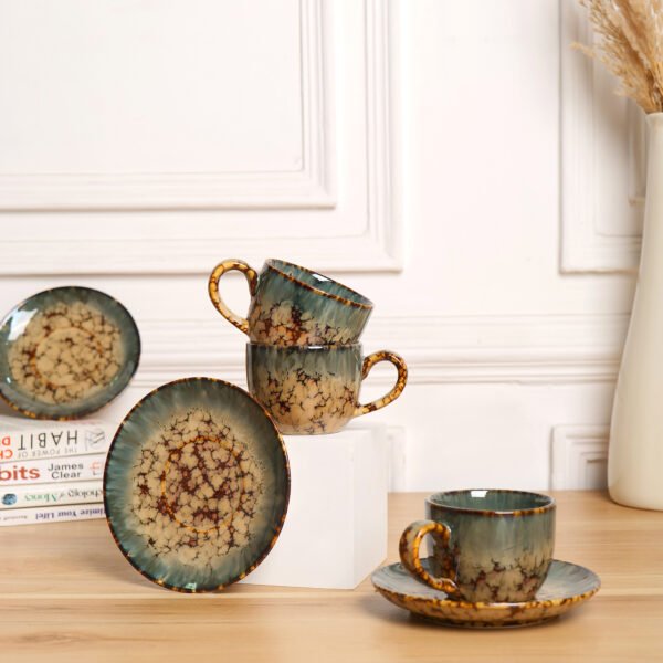 Earthen Grace Ceramic Cup & Saucer Set