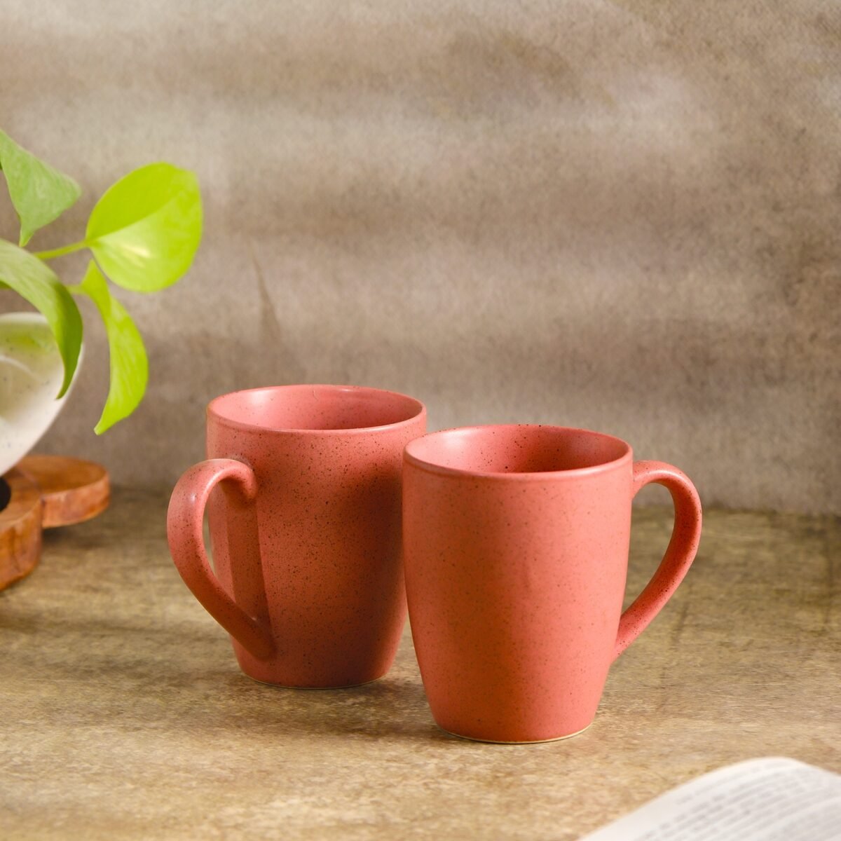 Elegant Rose Matte Mug Set of 2 | 280ml Mugs | Coffee Mugs Set of 2
