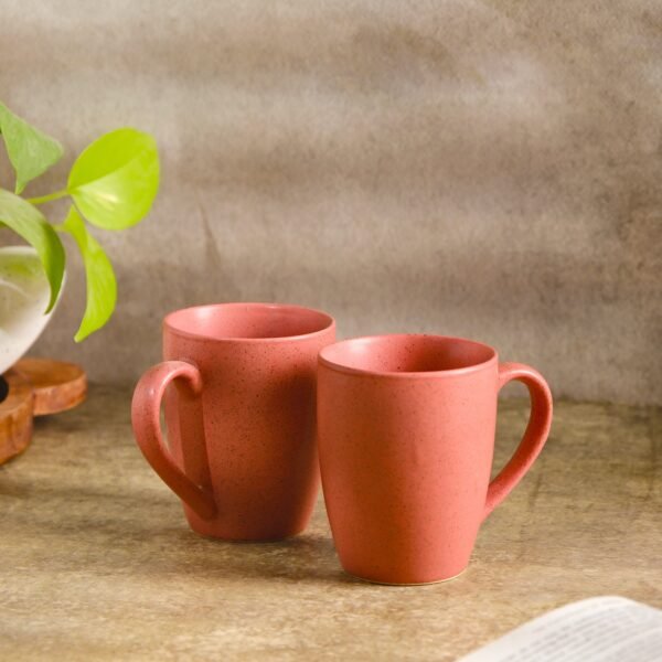 Elegant Rose Matte Mug Set of 2 | 280ml Mugs | Coffee Mugs Set of 2