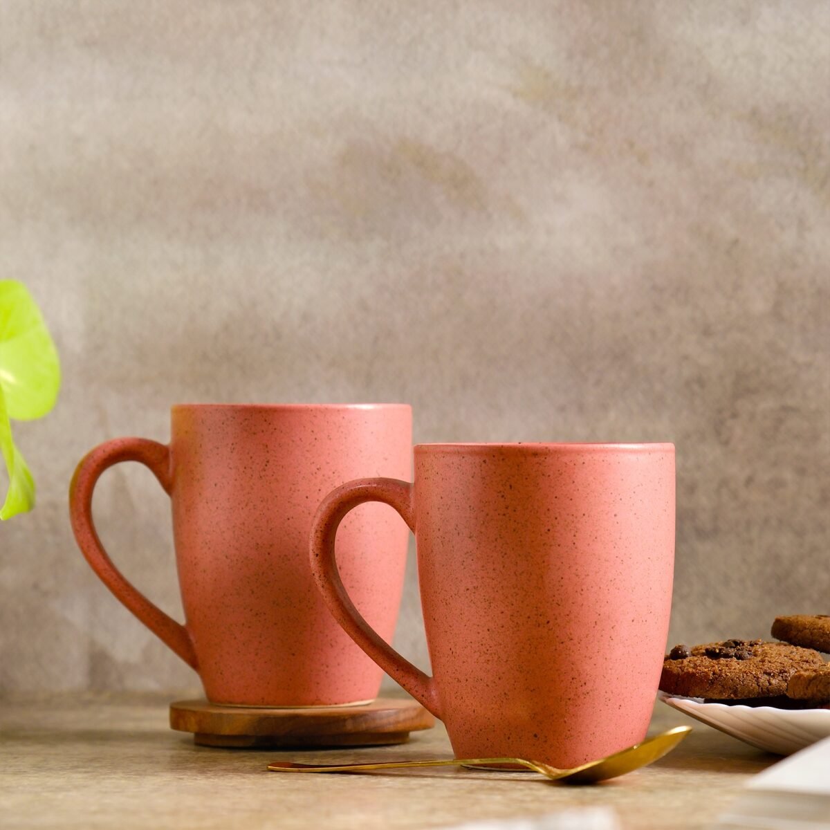 Elegant Rose Matte Mug Set of 2 | 280ml Mugs | Coffee Mugs Set of 2