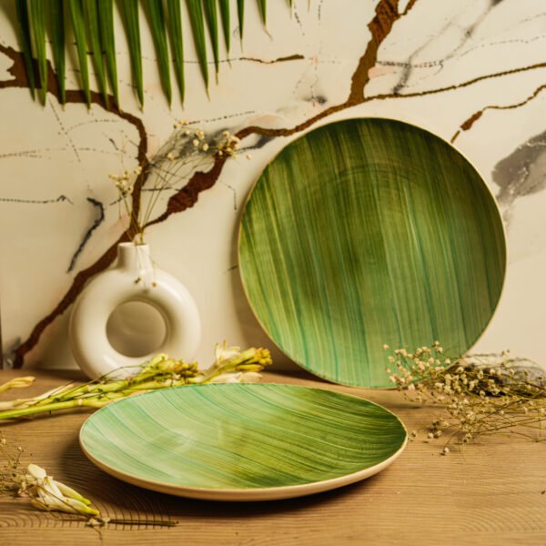 Verde Brushstroke Dinner Plates Set of 2 Dinner Plates | 10 inch