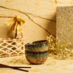 Earthen Marble Ceramic Katori Bowls Set of 2 Bowls