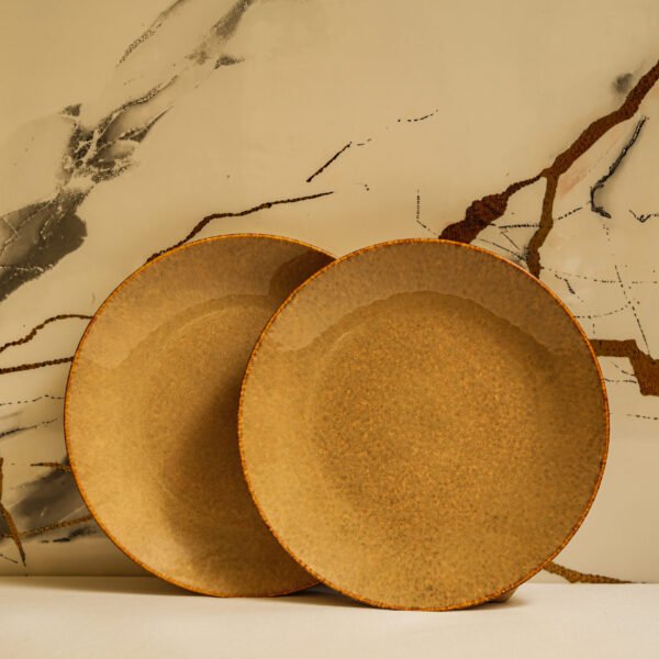 Glossy Sand Quarter Plates Set of 2  | 7 inch