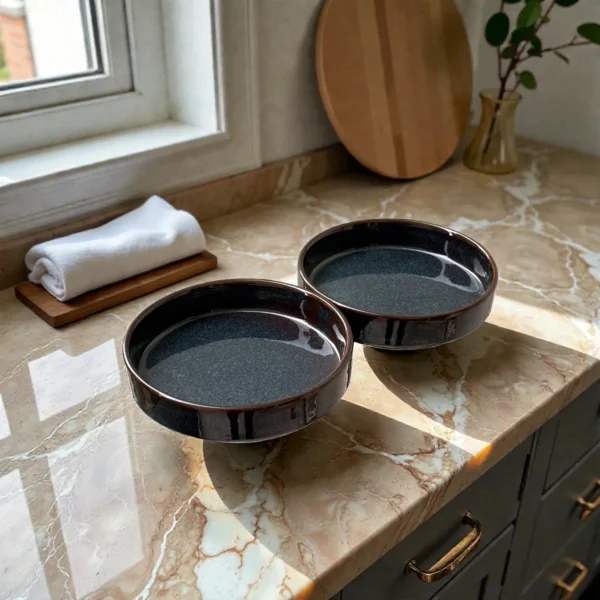 Harmiche Storm Ash Salad Bowl – Set of 2 | 8 Inch x 1.5 Inch