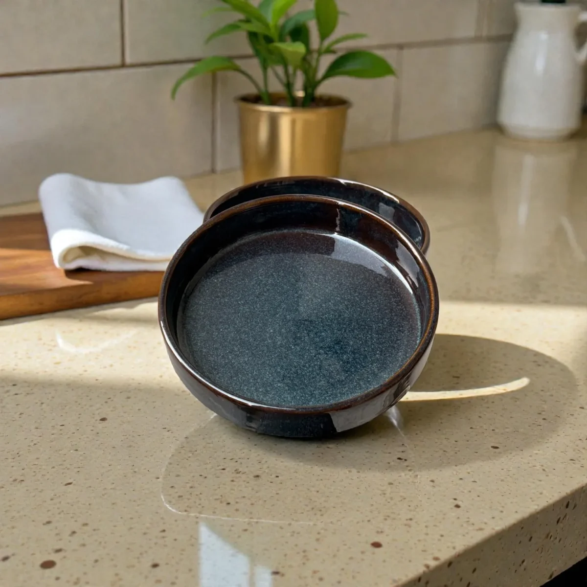 Harmiche Storm Ash Salad Bowl – Set of 2 | 8 Inch x 1.5 Inch