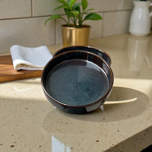 Harmiche Storm Ash Salad Bowl – Set of 2 | 8 Inch x 1.5 Inch