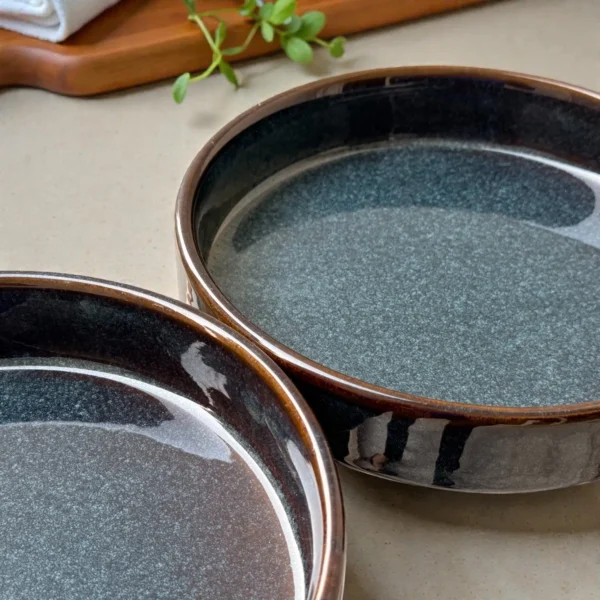 Harmiche Storm Ash Salad Bowl – Set of 2 | 8 Inch x 1.5 Inch
