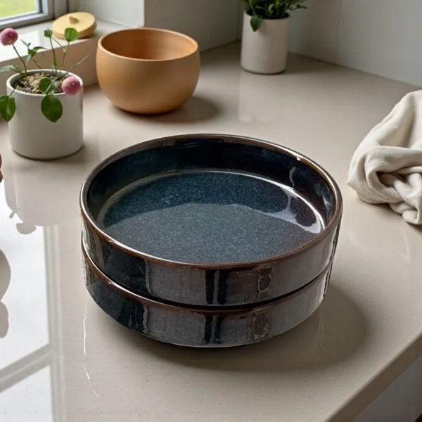 Harmiche Storm Ash Salad Bowl – Set of 2 | 8 Inch x 1.5 Inch