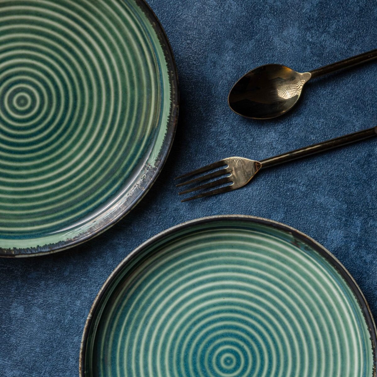 New Ocean Mist Ceramic Snack Plates – Set of 2 | 9 Inch x 1 Inch