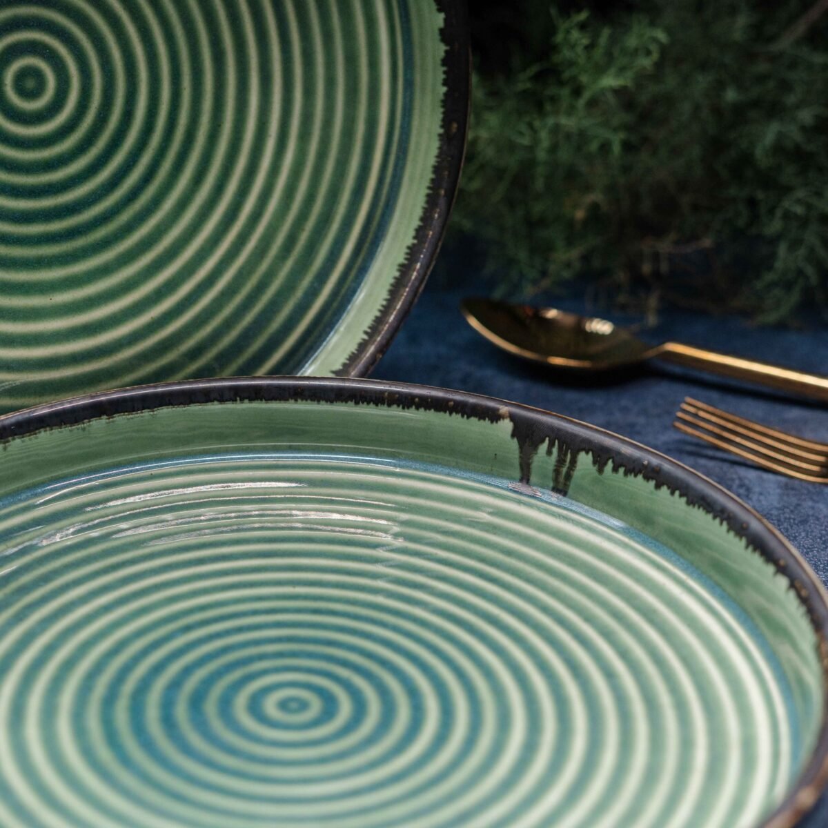 New Ocean Mist Ceramic Snack Plates – Set of 2 | 9 Inch x 1 Inch