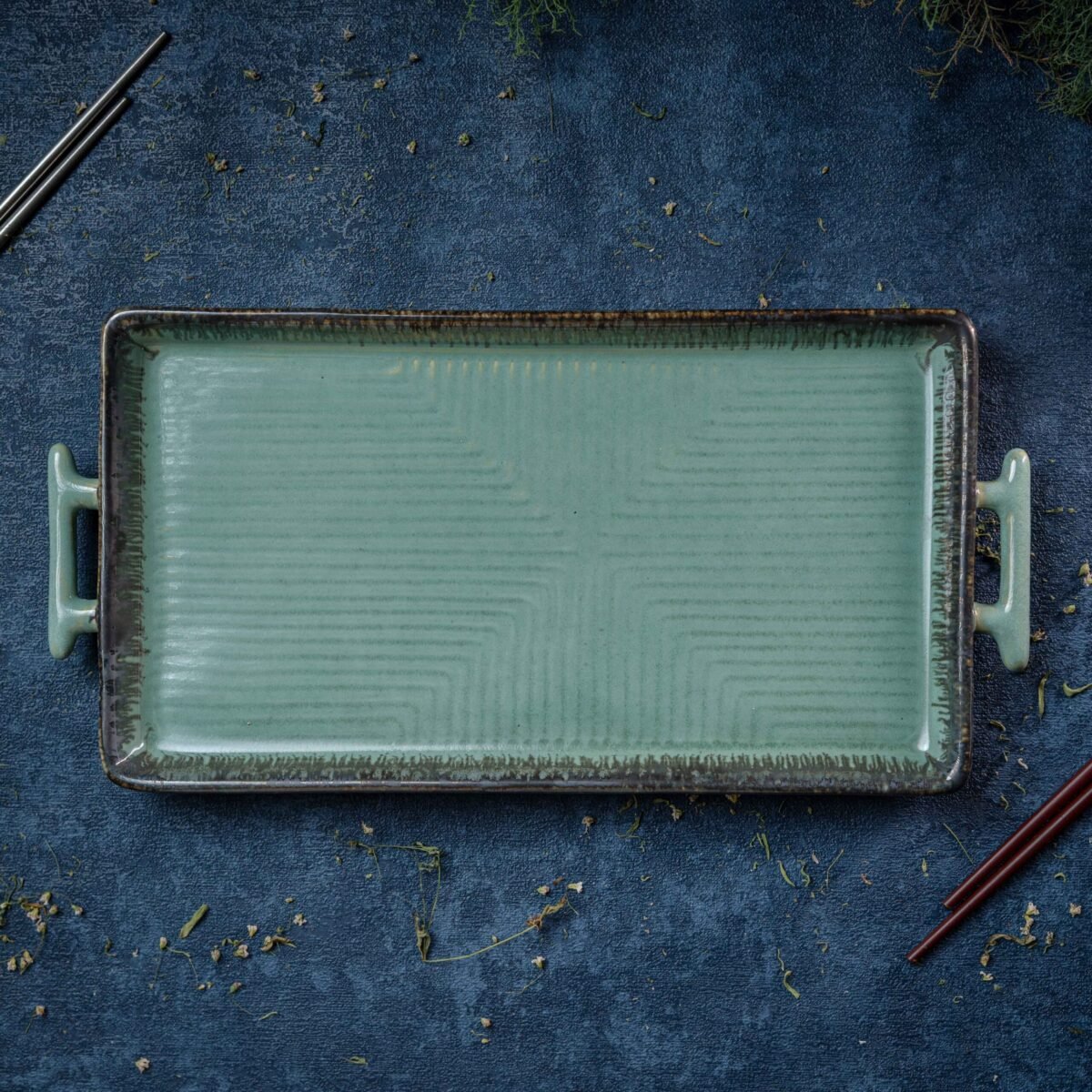 New Ocean Haze Ceramic Serving Platter | 32cm x 18cm