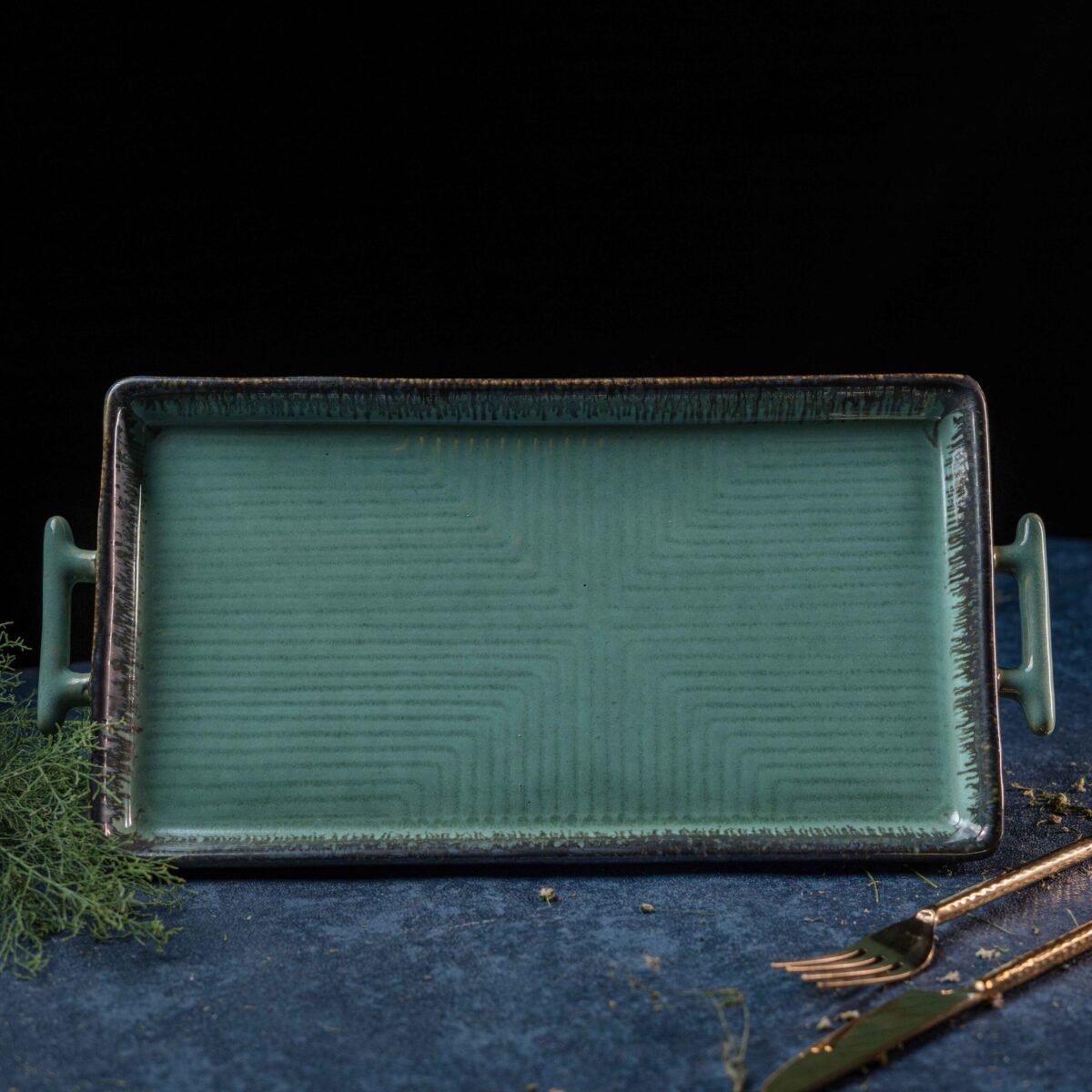 New Ocean Haze Ceramic Serving Platter | 32cm x 18cm