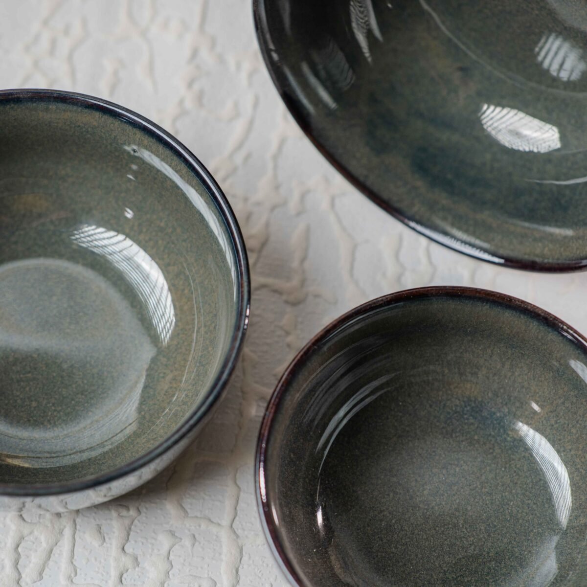 Harmiche Slate Trio Bowl Set of 3 Bowls | 6 Inches, 5.5 Inches, and 4.7 Inches Bowls (700ml, 500ml, & 350ml)