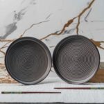 Harmiche Slate Serenity Snack Plates – Set of 2 | 9 Inch x 1 Inch