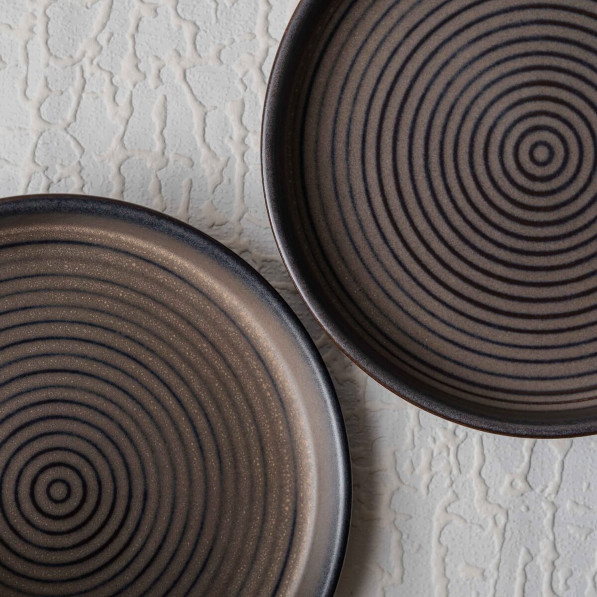 Harmiche Slate Serenity Snack Plates – Set of 2 | 9 Inch x 1 Inch