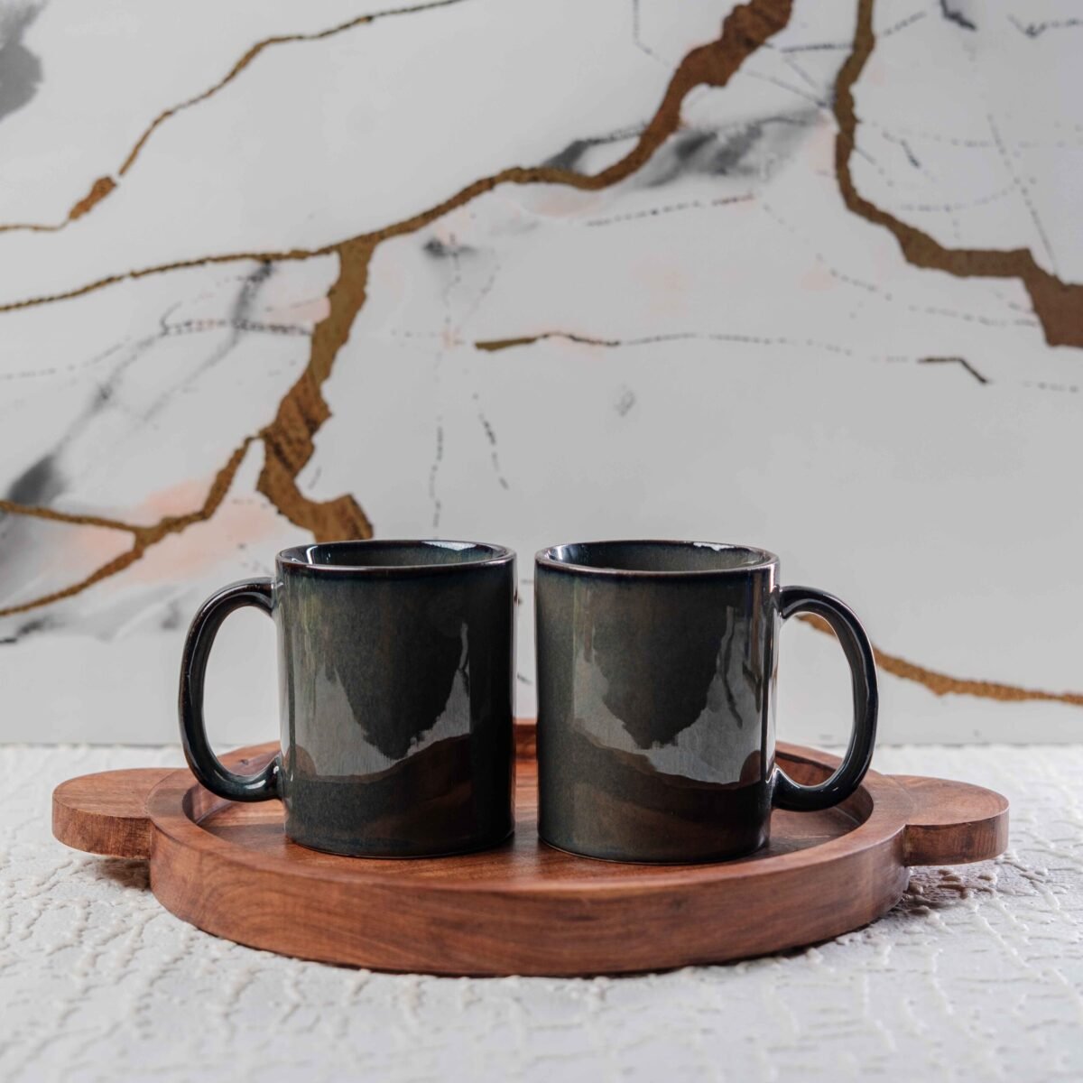 Harmiche Shadowstone Mugs – Set of 2 | 280ml Mugs | Coffee Mugs Set of 2
