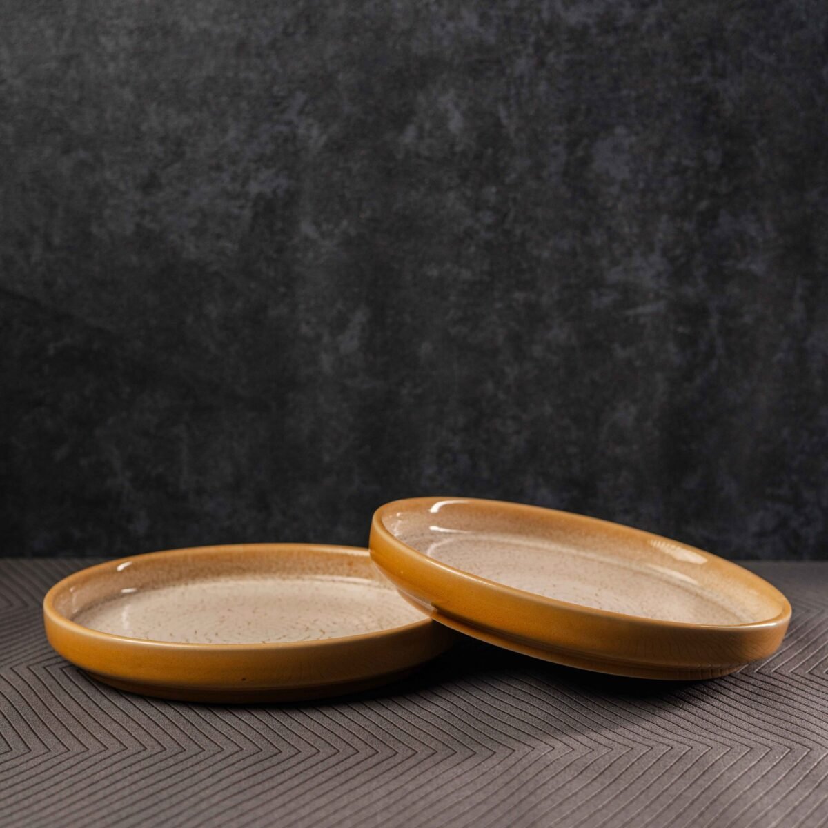 Golden Saffron Snack Plate Set of 2 - Buy Fresh Arrivals Now | 9 Inch x 1 Inch