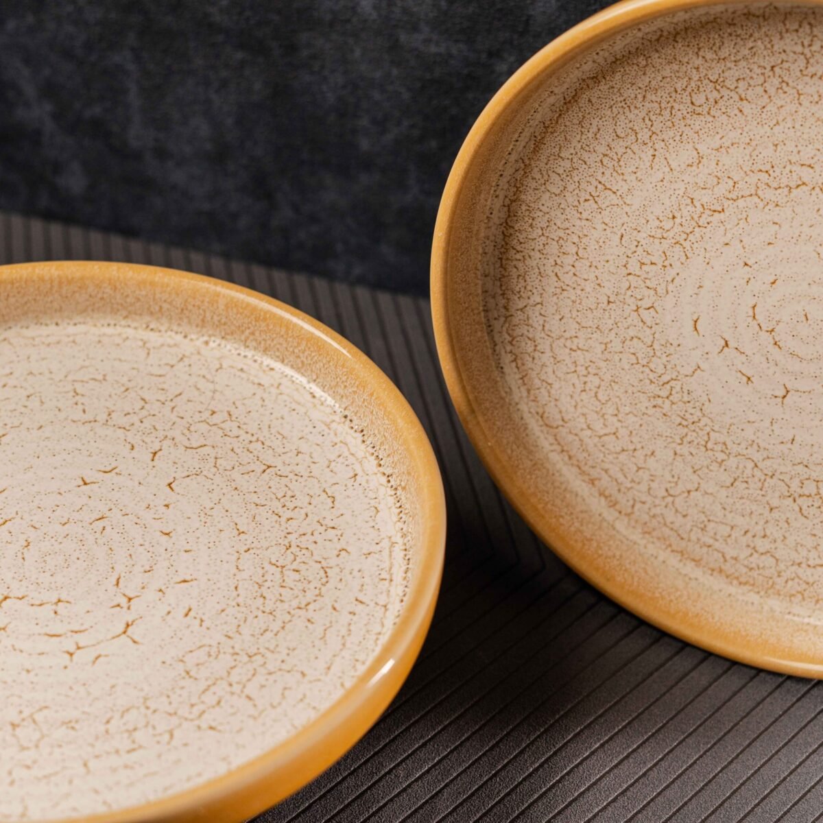 Golden Saffron Snack Plate Set of 2 - Buy Fresh Arrivals Now | 9 Inch x 1 Inch