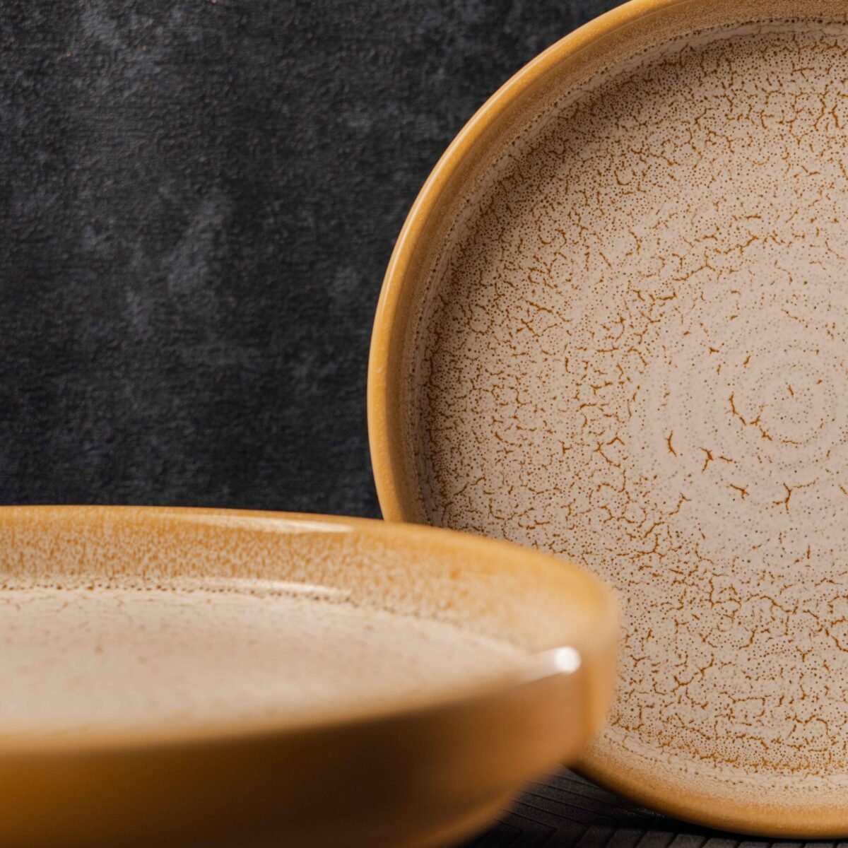 Golden Saffron Snack Plate Set of 2 - Buy Fresh Arrivals Now | 9 Inch x 1 Inch