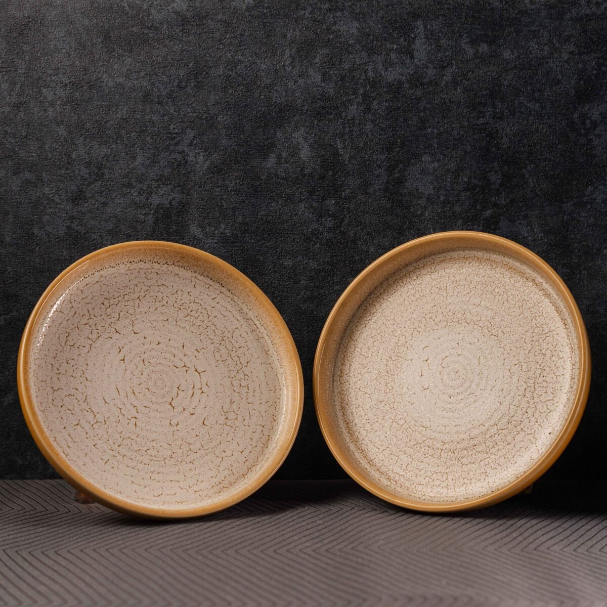 Golden Saffron Snack Plate Set of 2 - Buy Fresh Arrivals Now | 9 Inch x 1 Inch
