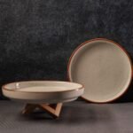 Serene Rim Snack Plates Set of 2 – A Touch of Elegance for Everyday Moments | 9 Inch x 1 Inch