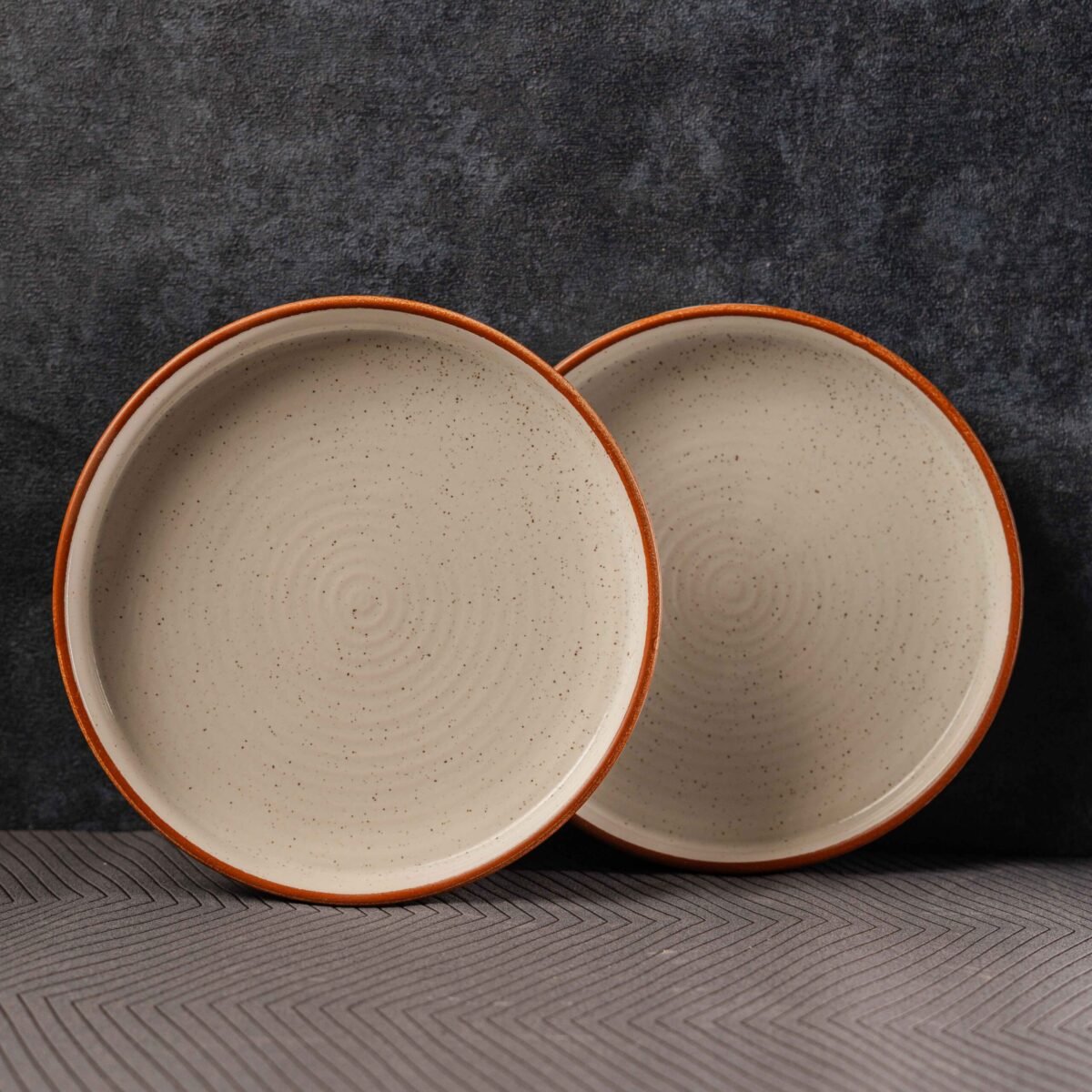 Serene Rim Snack Plates Set of 2 – A Touch of Elegance for Everyday Moments | 9 Inch x 1 Inch