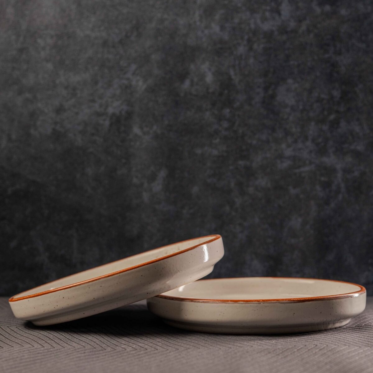 Serene Rim Snack Plates Set of 2 – A Touch of Elegance for Everyday Moments | 9 Inch x 1 Inch