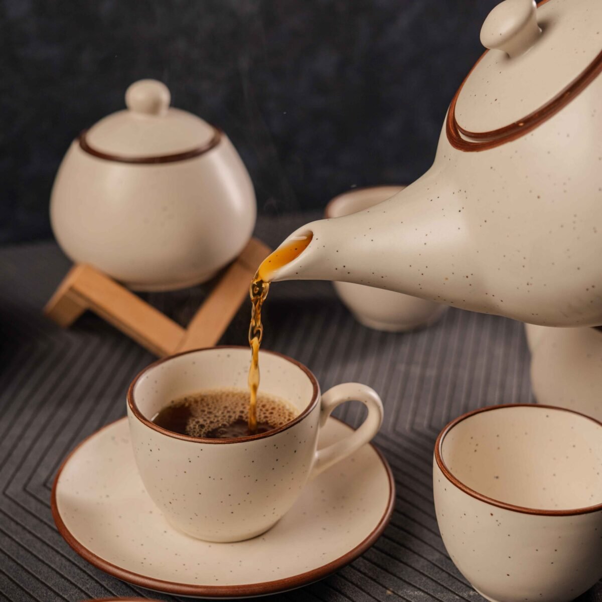 Imperial Elegance Tea Set - 15 Pieces Tea Set | Elegant Tea Set | 1100ml Teapot, 350ml Milk Pot, 350ml Sugar Pot, 150ml Cups